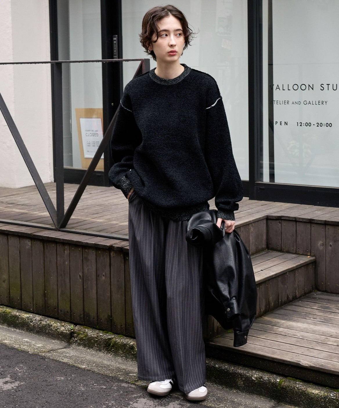 #日本預購 MONO-MART 防起毛球 外縫線配色圓領針織上衣 8色