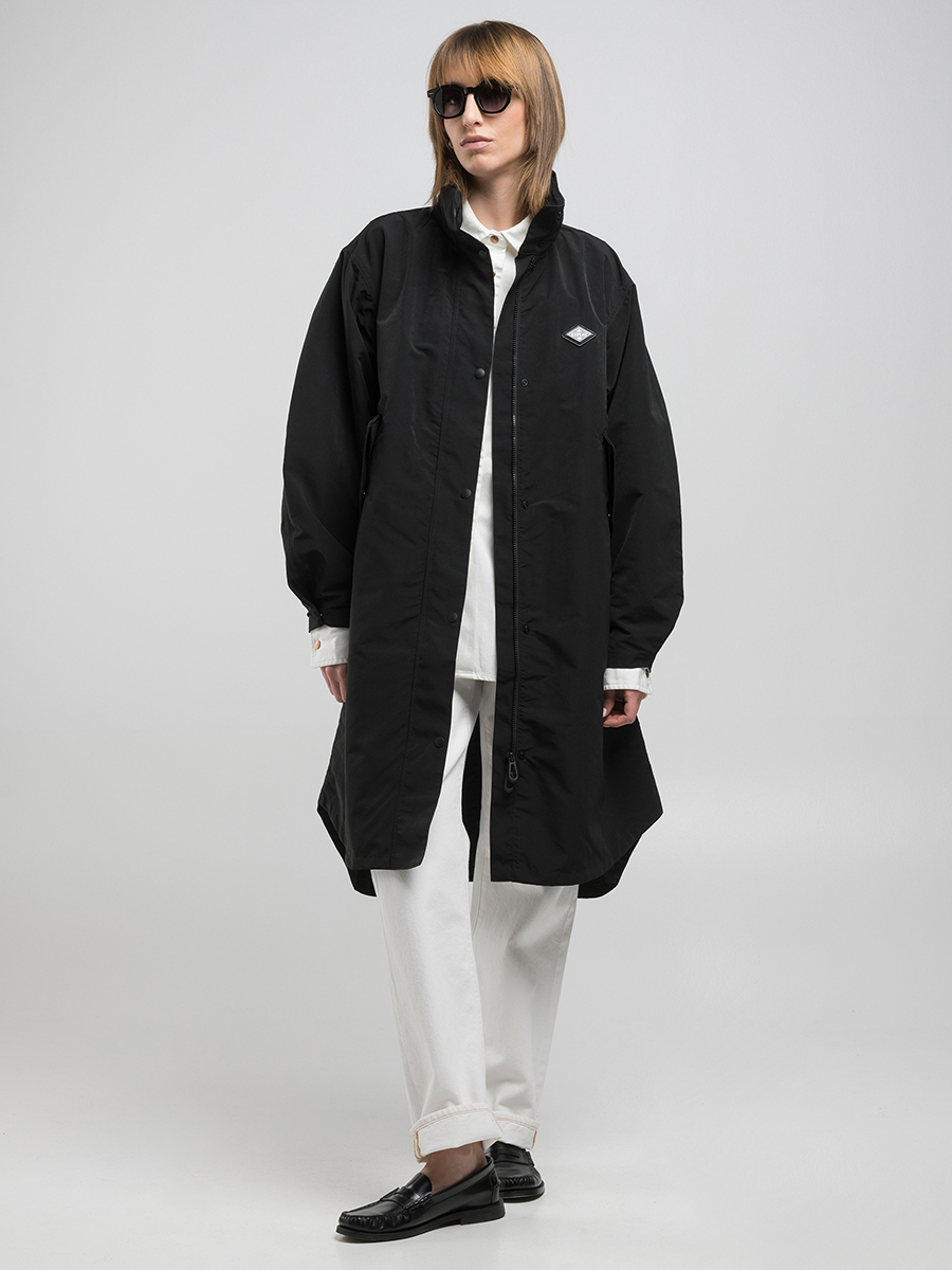 黑色全拉鍊長版外套