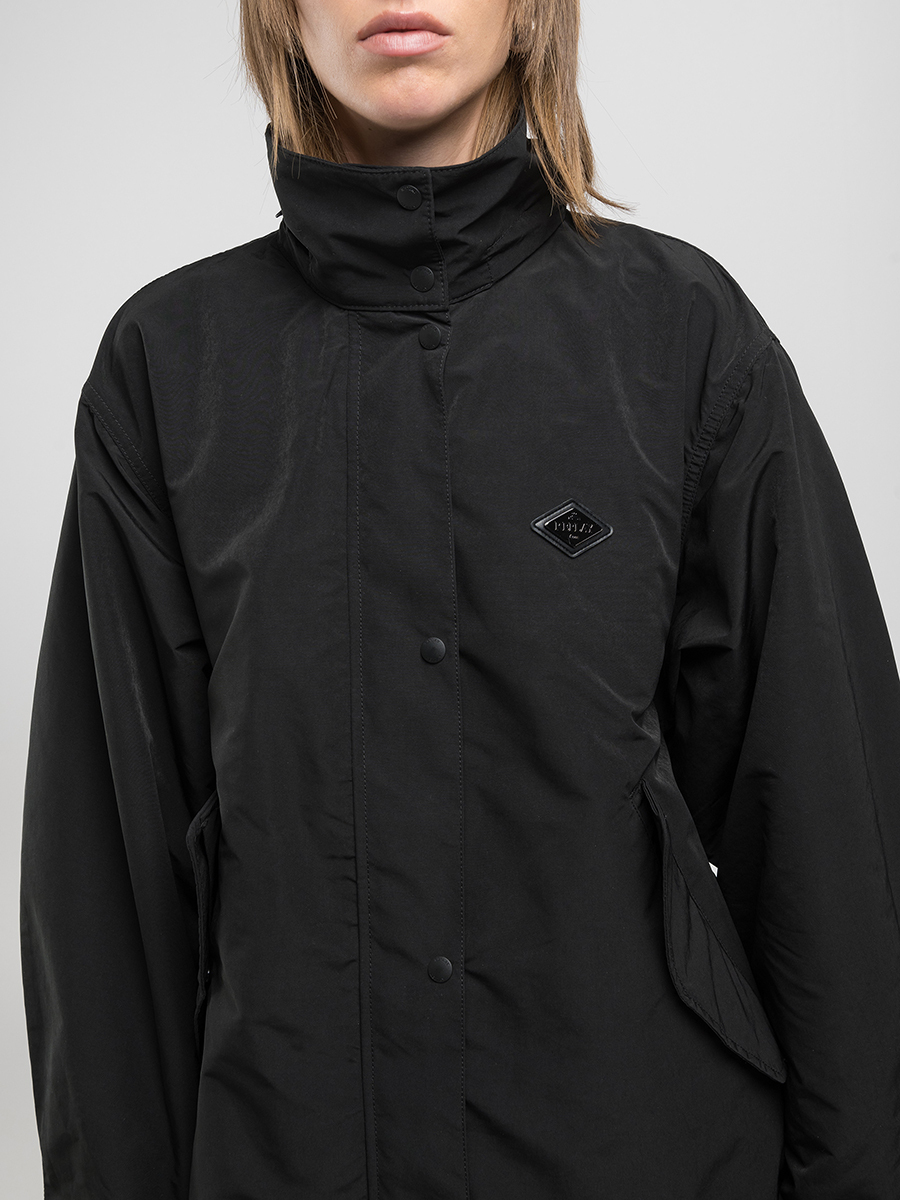 黑色全拉鍊長版外套