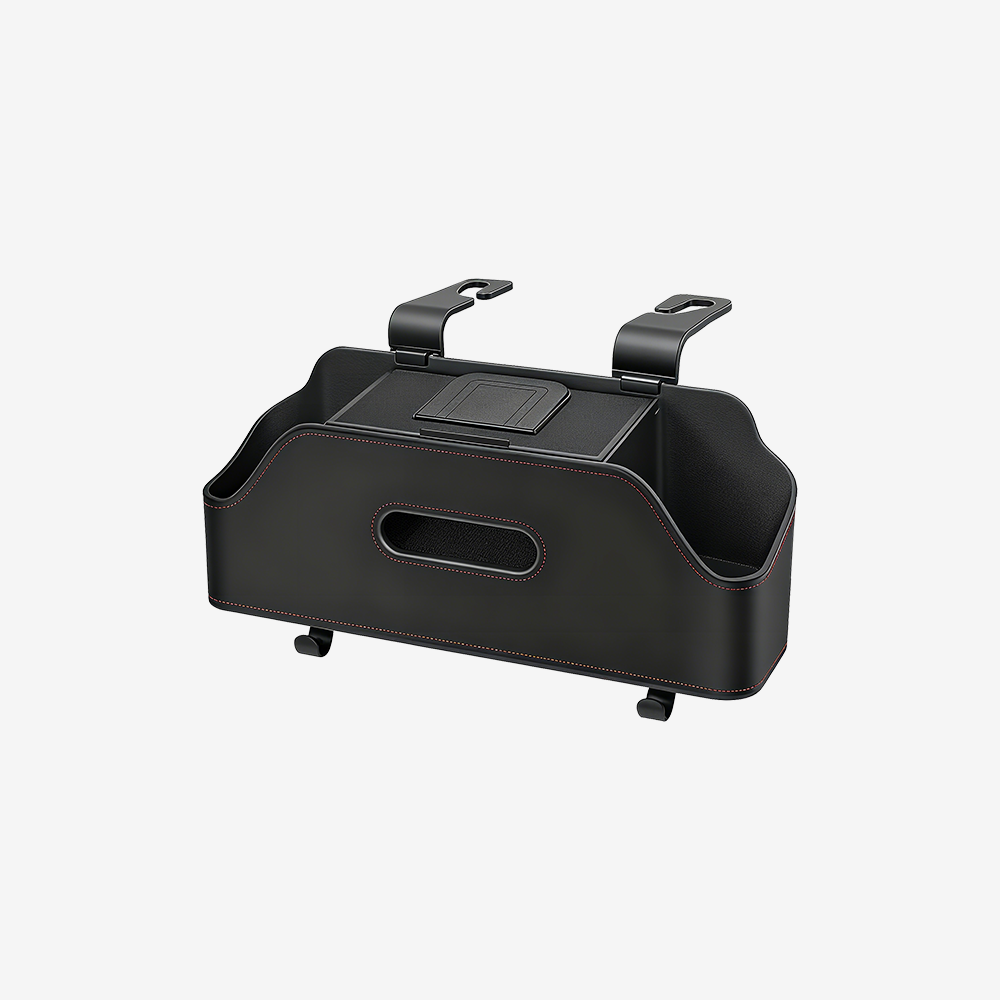 【多功能椅背收納盒】車用置物盒｜附水杯架與面紙盒，整齊車內空間的最佳選擇