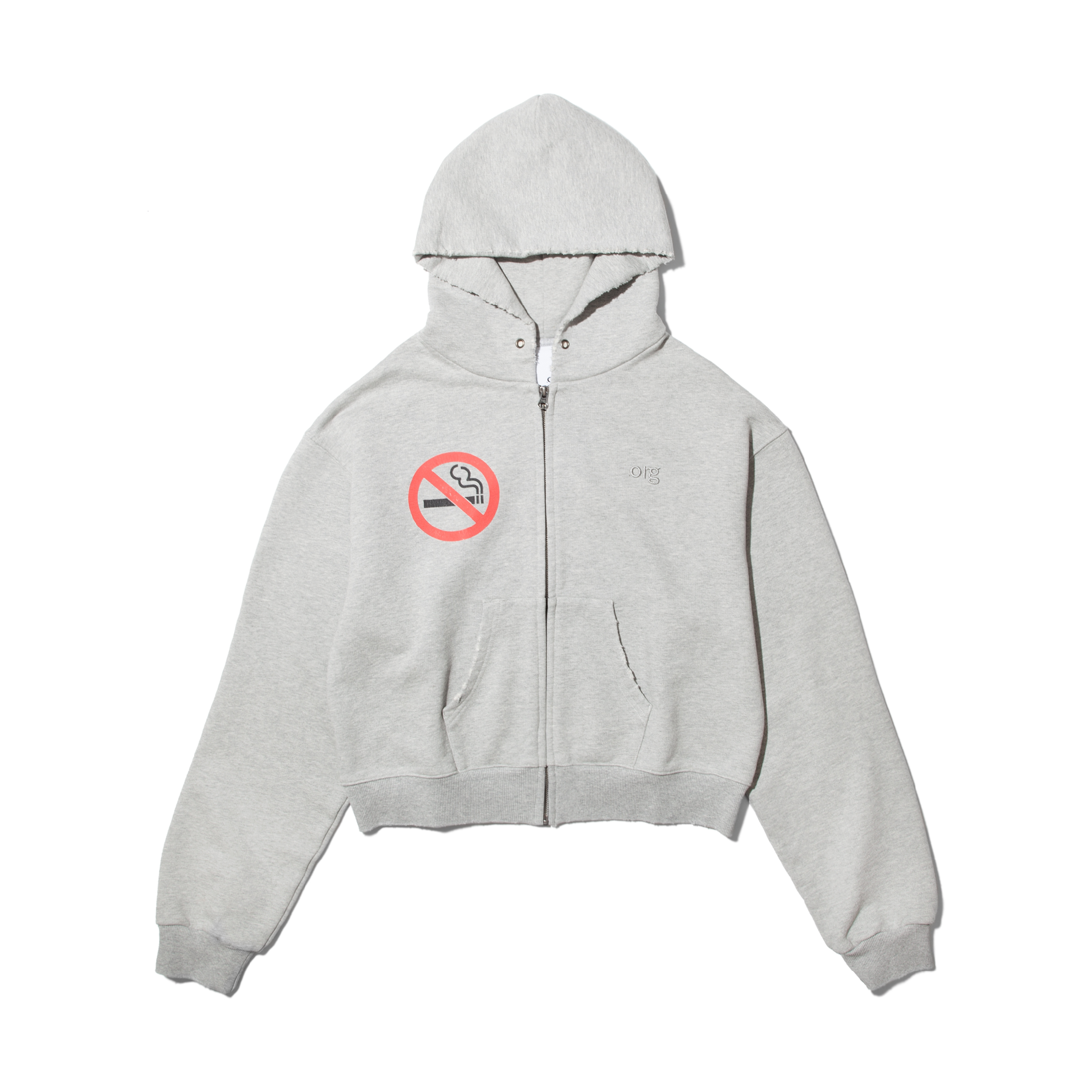 nul1.org No Smoking Cropped Zip Hoodie [nu-17]