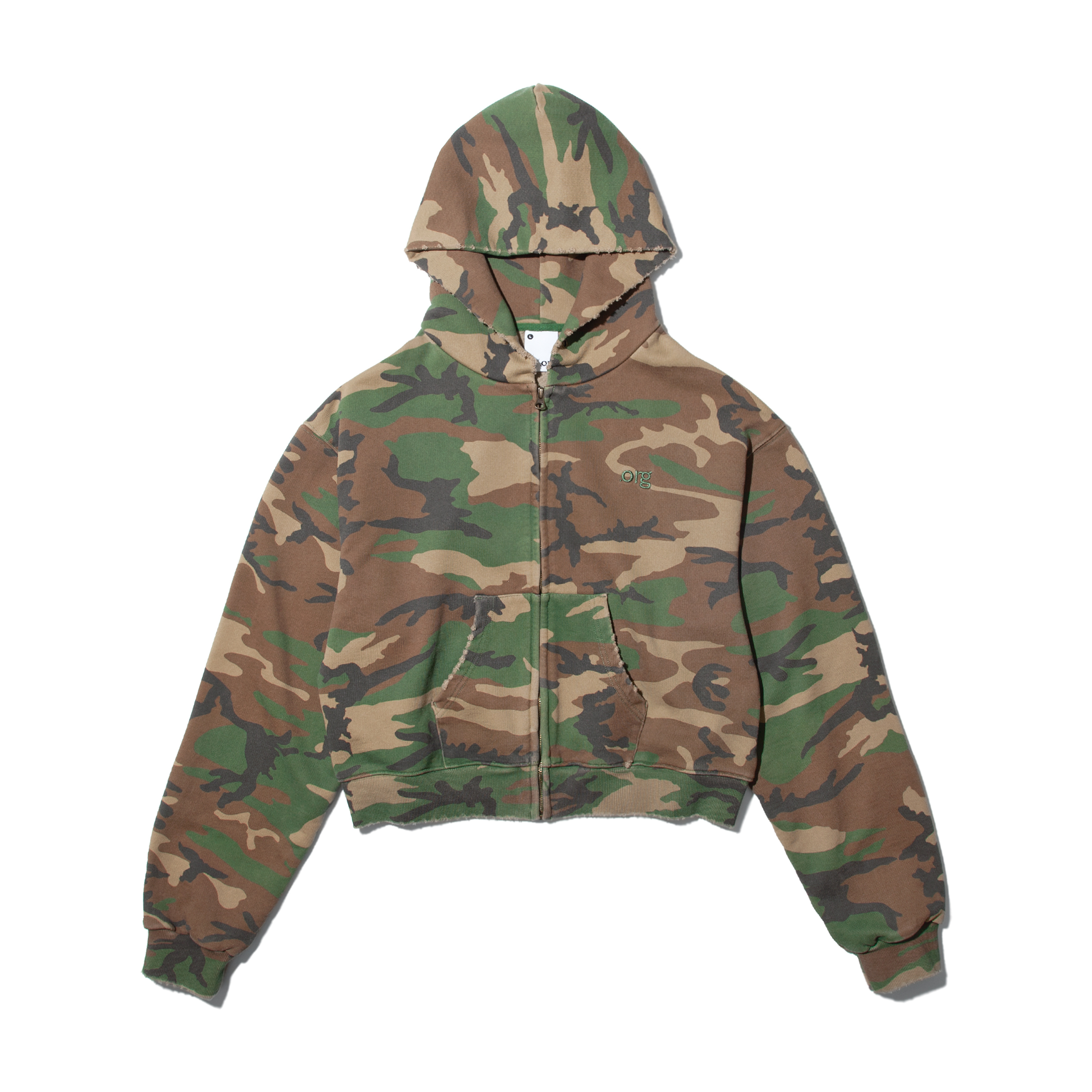 nul1.org Woodland Camo Cropped Zip Hoodie [nu-18]