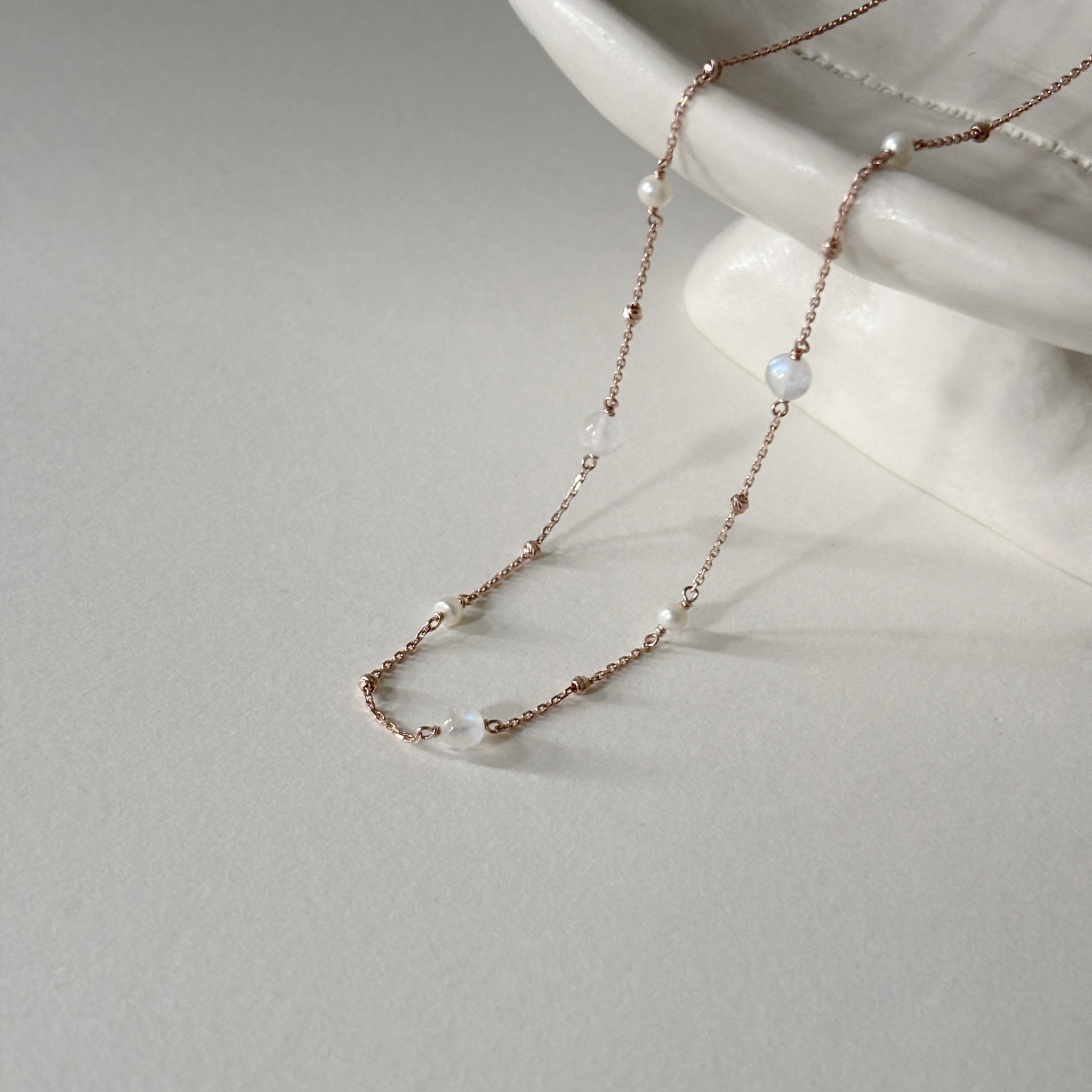 珍珠月光小球cutting ball鎖骨鏈