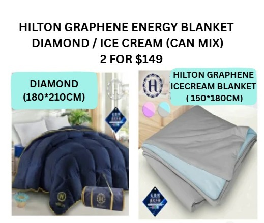 (1) HILTON GRAPHENE ENERGY BLANKET ICE CREAM