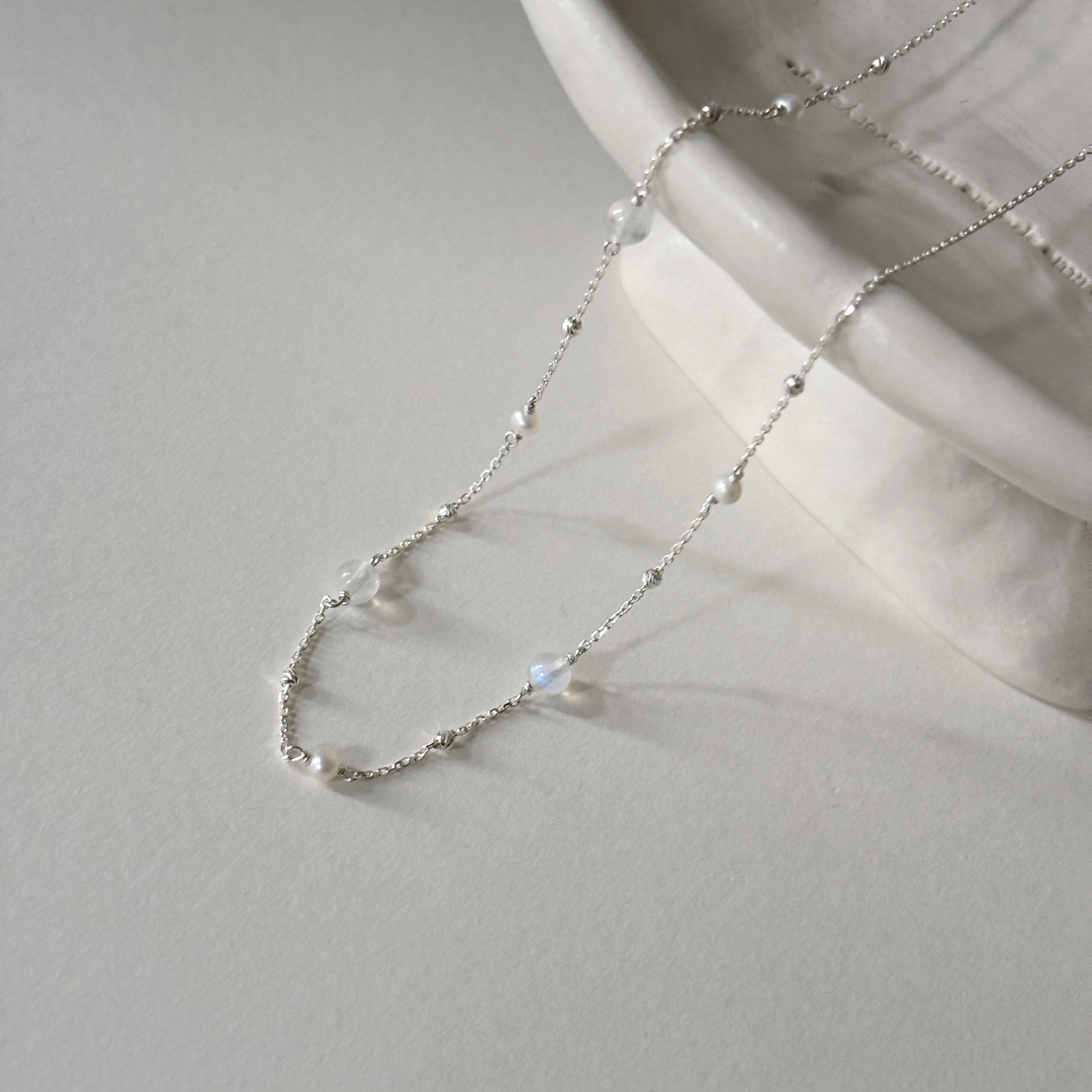 珍珠月光小球cutting ball鎖骨鏈