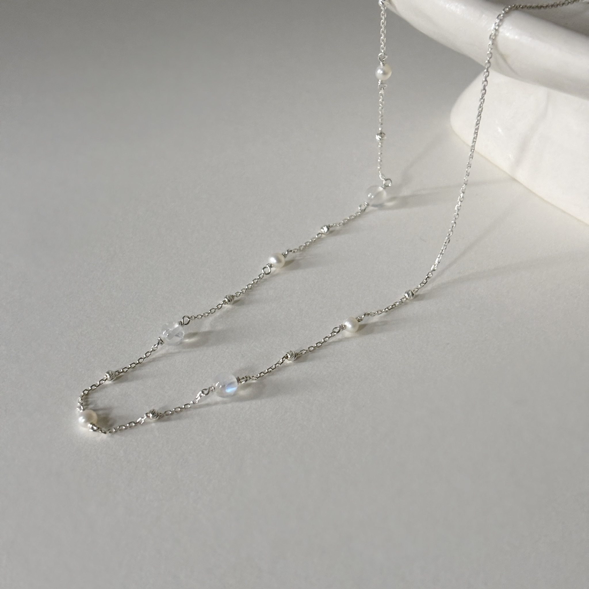 珍珠月光小球cutting ball鎖骨鏈