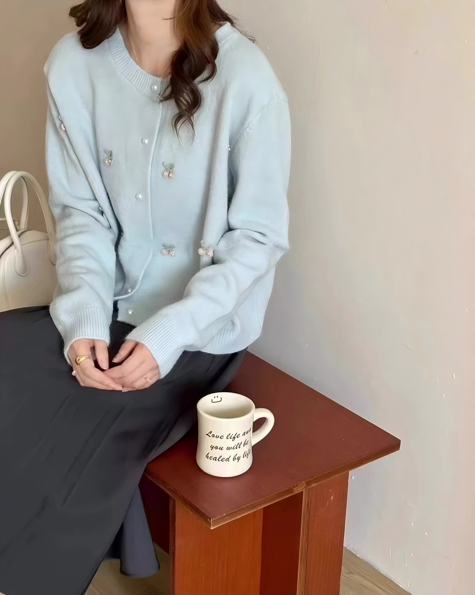 Trendy Cherry Soft Knit Cardigan