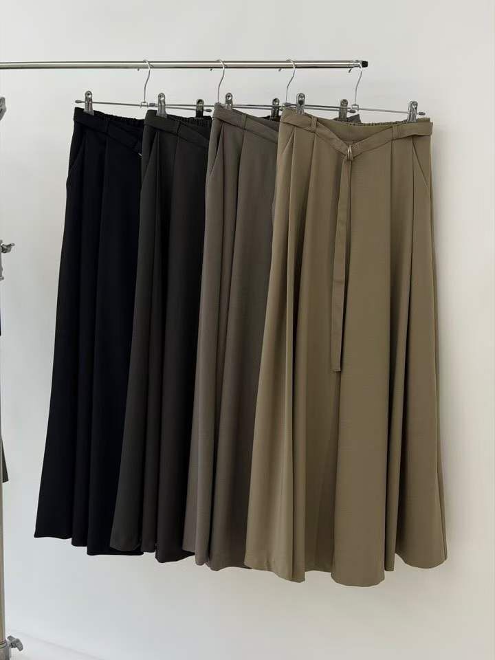 SA5125 打褶腰帶長裙褲