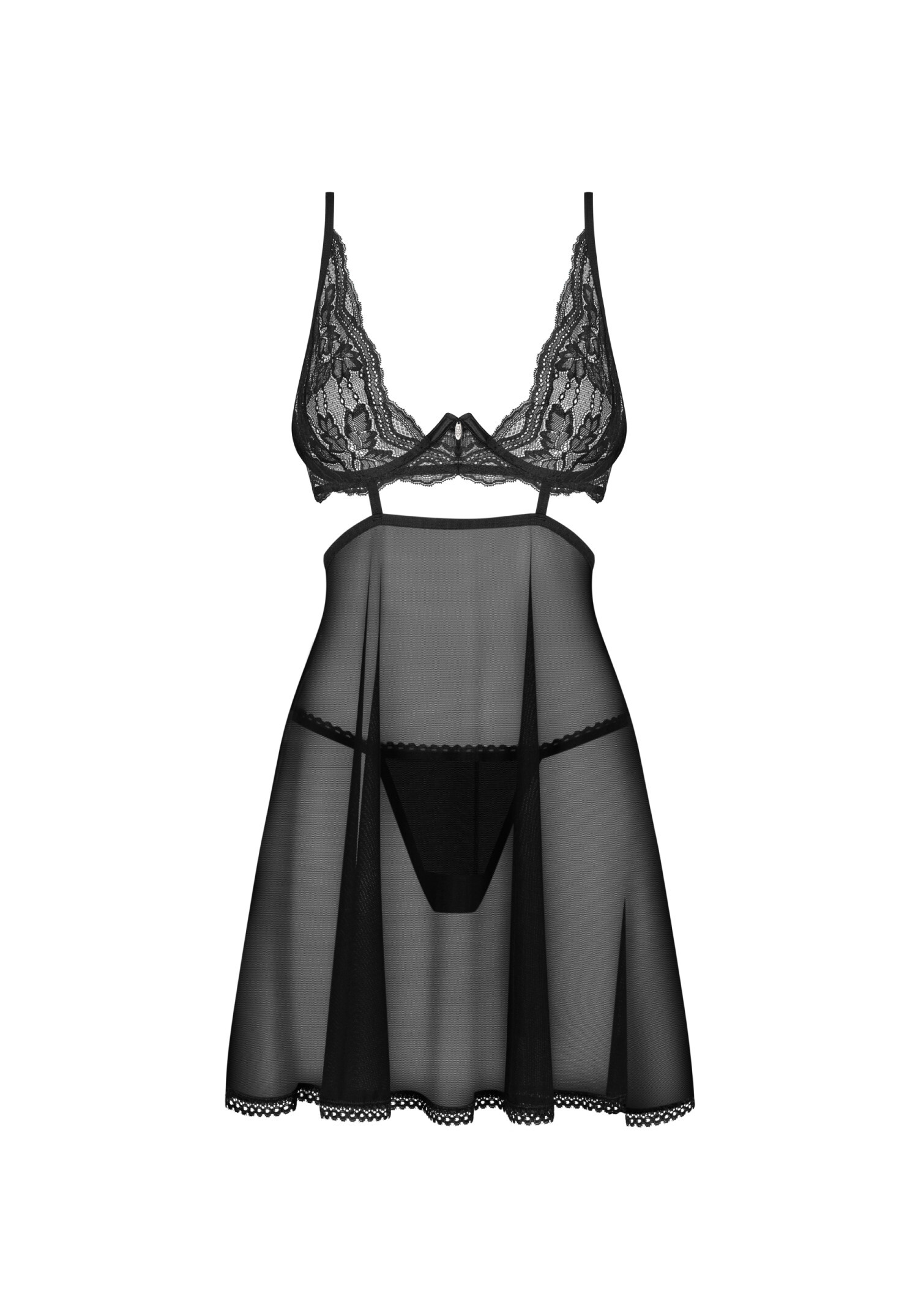 Obsessive - Nutris 透視低胸情趣睡裙套裝 (XS/S/M/L/XL/XXL)