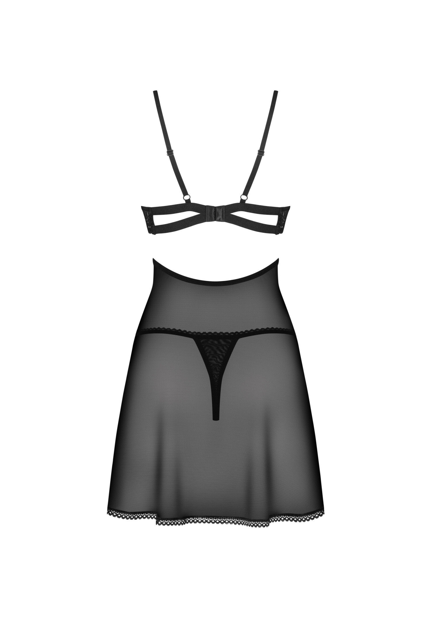 Obsessive - Nutris 透視低胸情趣睡裙套裝 (XS/S/M/L/XL/XXL)