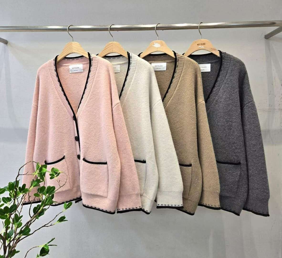 HP5129 V領黑邊開胸衫