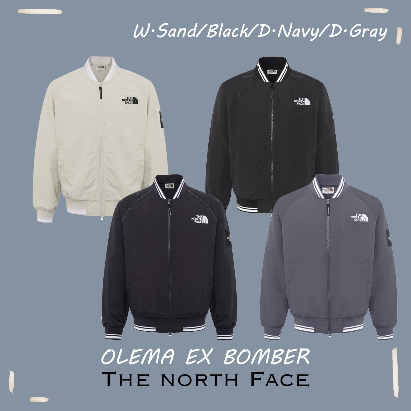 【OWN】The North Face 棒球外套 刺繡 黑標 白標 單層 韓國限定 不分男女 海鹽白 黑色 深藍 灰色