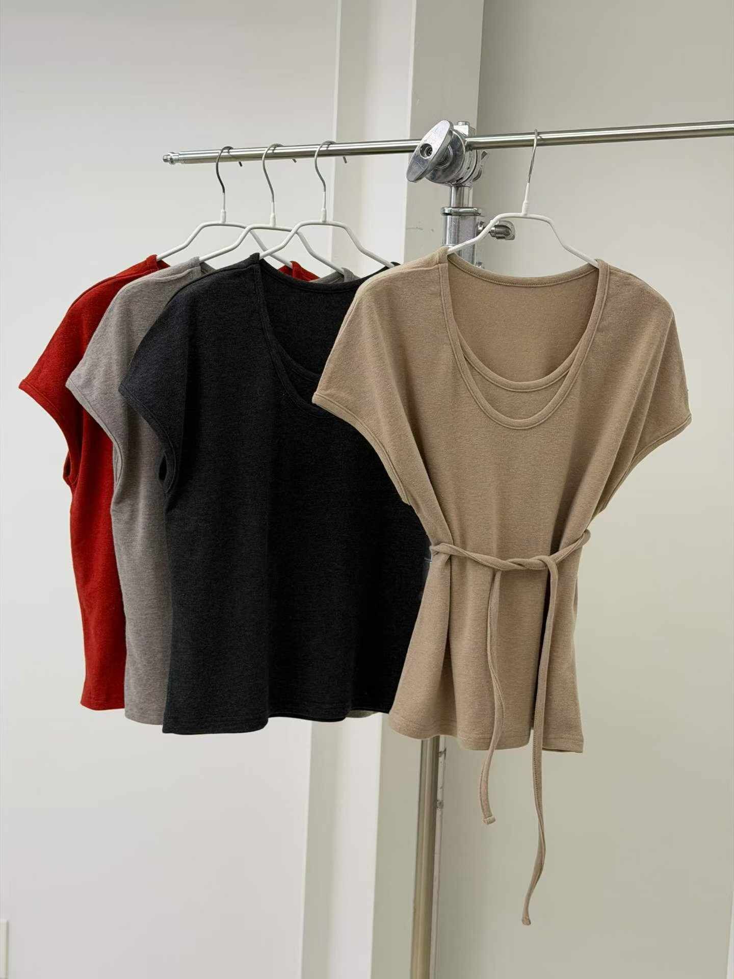 SA5133 飛飛袖綁腰上衣