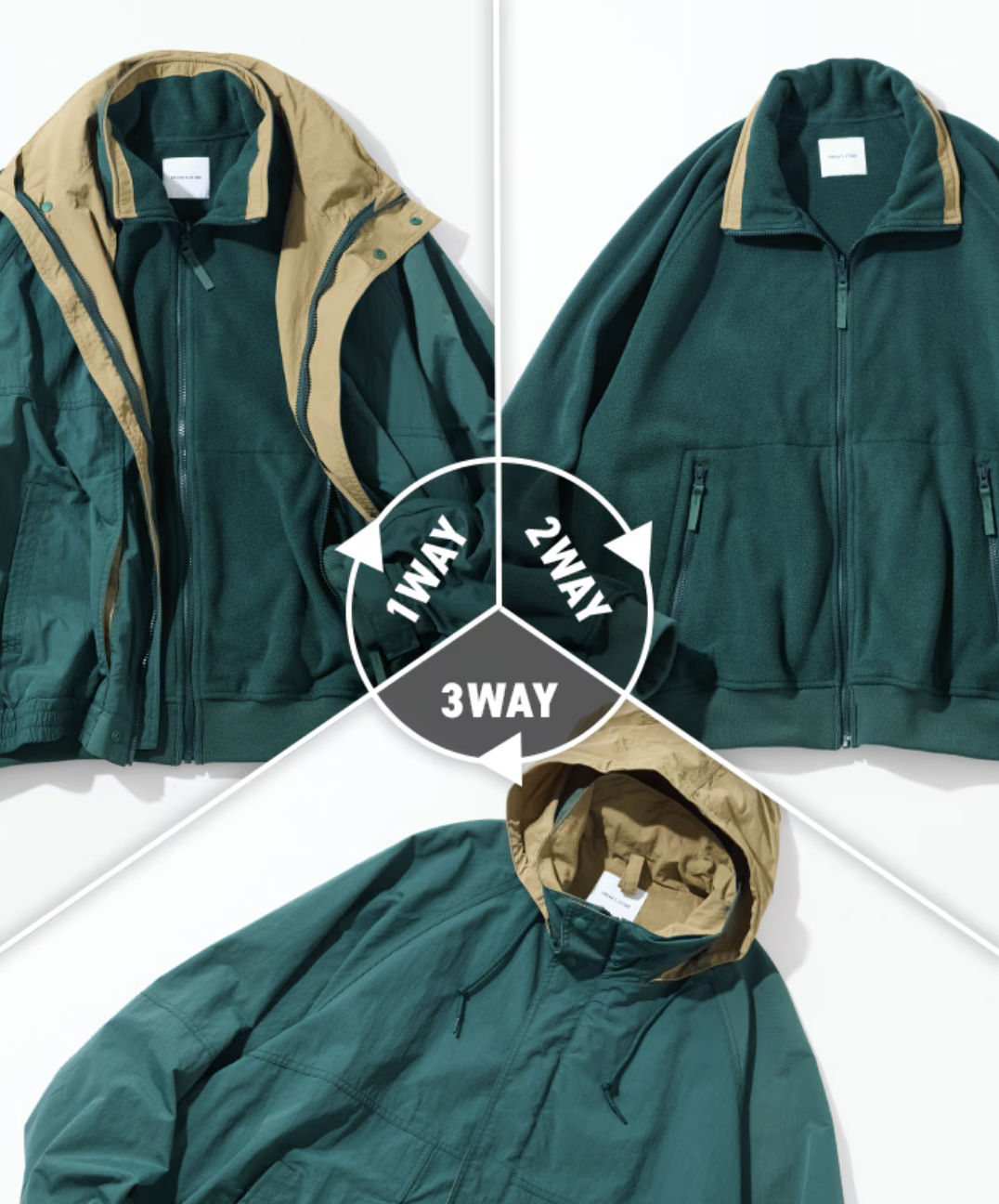 預訂 | Freak's Store 3-WAY Nylon Fleece Zip Liner Set 可拆式 多功能外套