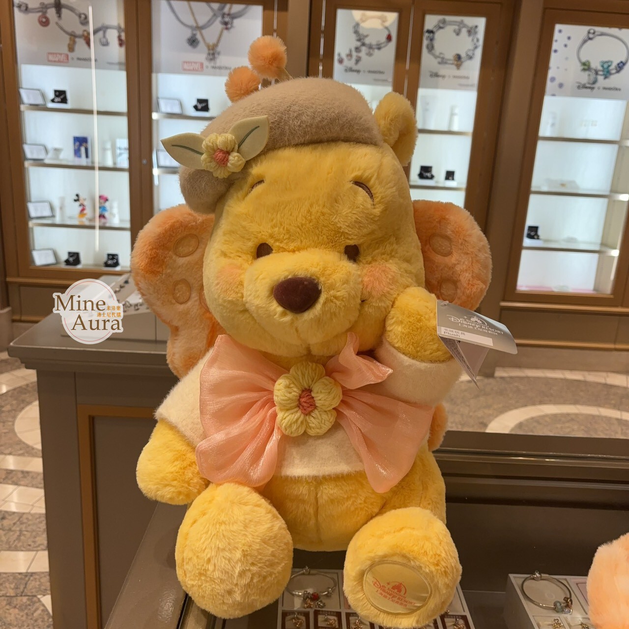 蝴蝶小熊維尼 Winnie the Poo 系列 M號 娃娃 玩偶 -上海迪士尼樂園