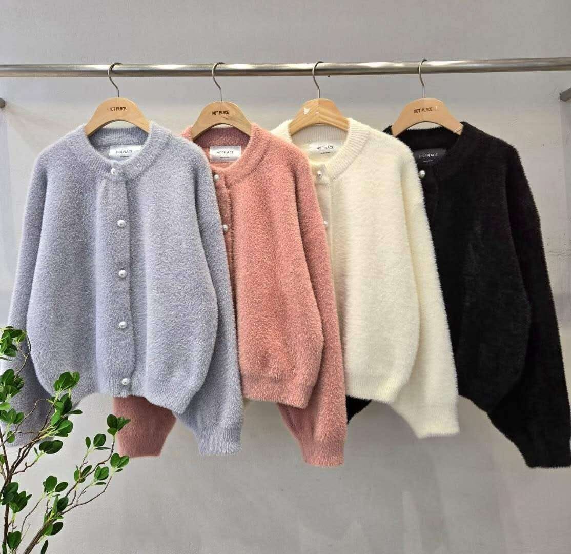 HP5135 珍珠扣毛絨氣質百搭外套