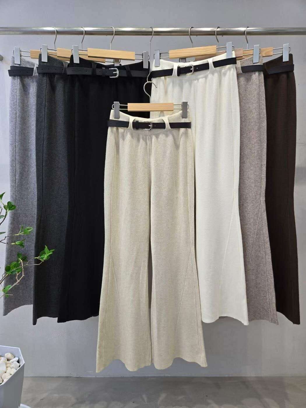 HP5137 皮帶高腰寬褲