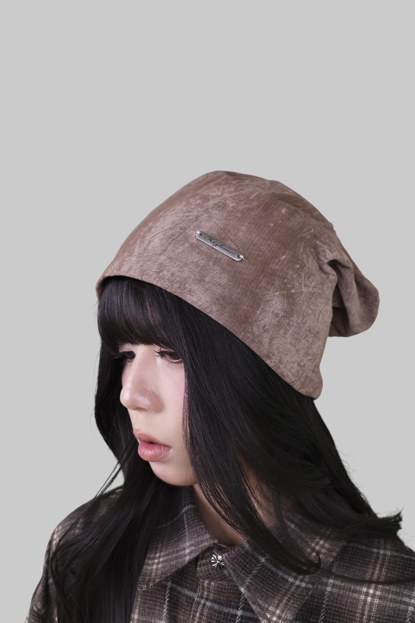 『Always_Good』金屬標 暈染 毛帽 堆堆帽