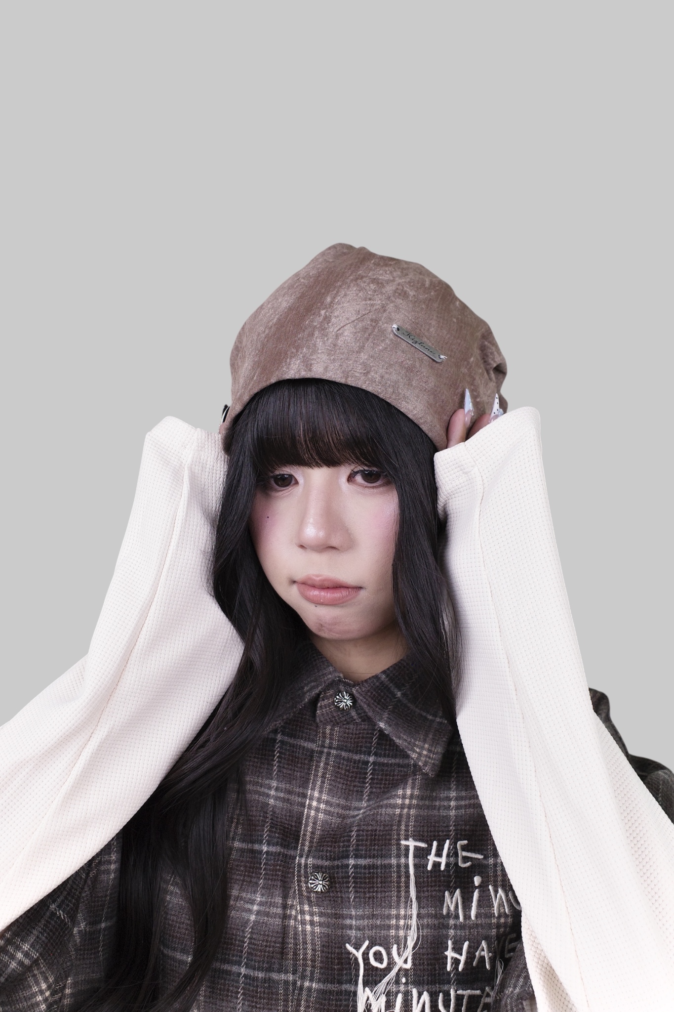 『Always_Good』金屬標 暈染 毛帽 堆堆帽