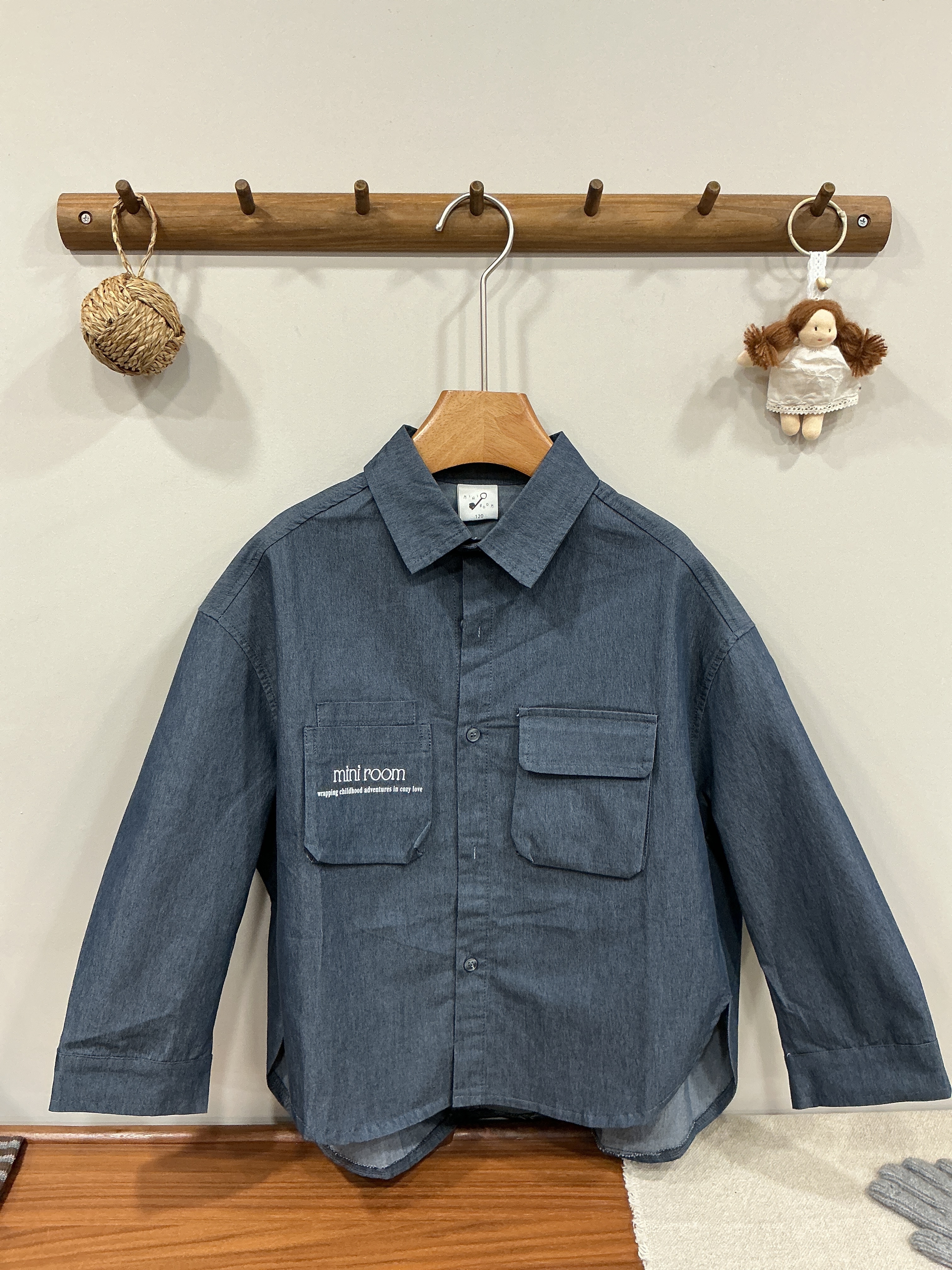 A03271前短後長型男襯衫