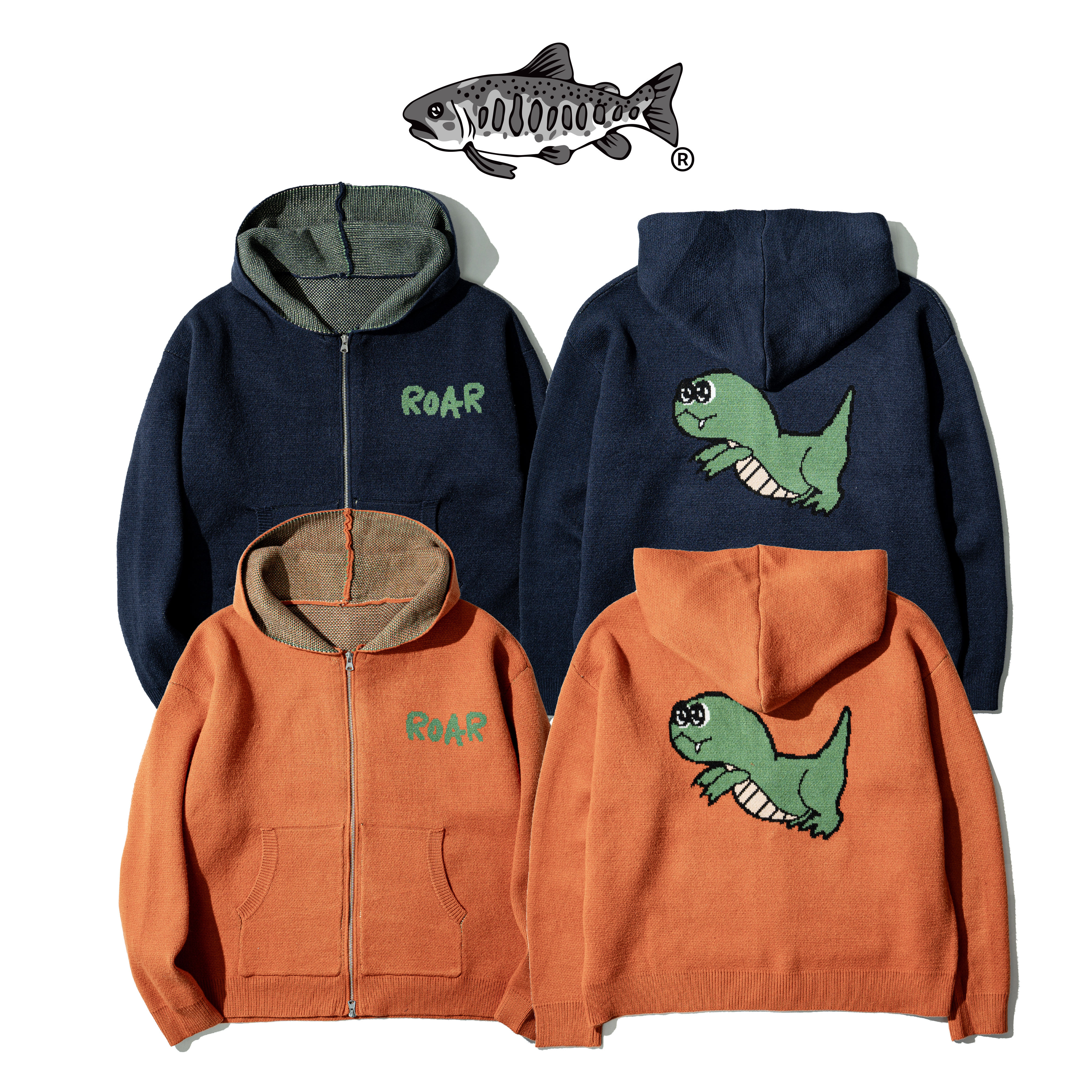 AGILITY CREW Knit Zip Hoodie Vol.3 圖像 恐龍 連帽外套 [DN-CREW]