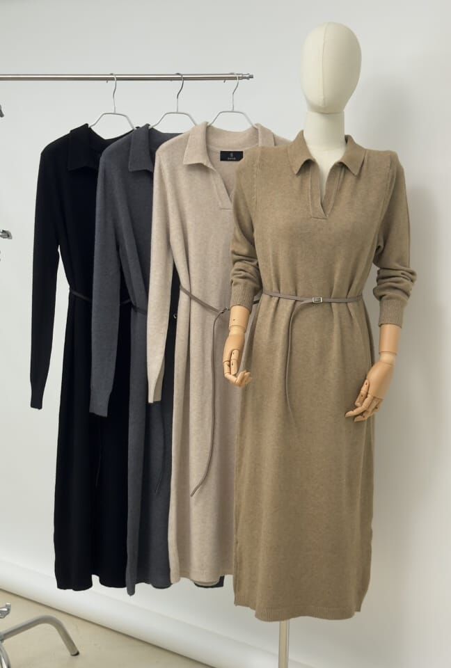 SA5147 細皮帶針織連身裙