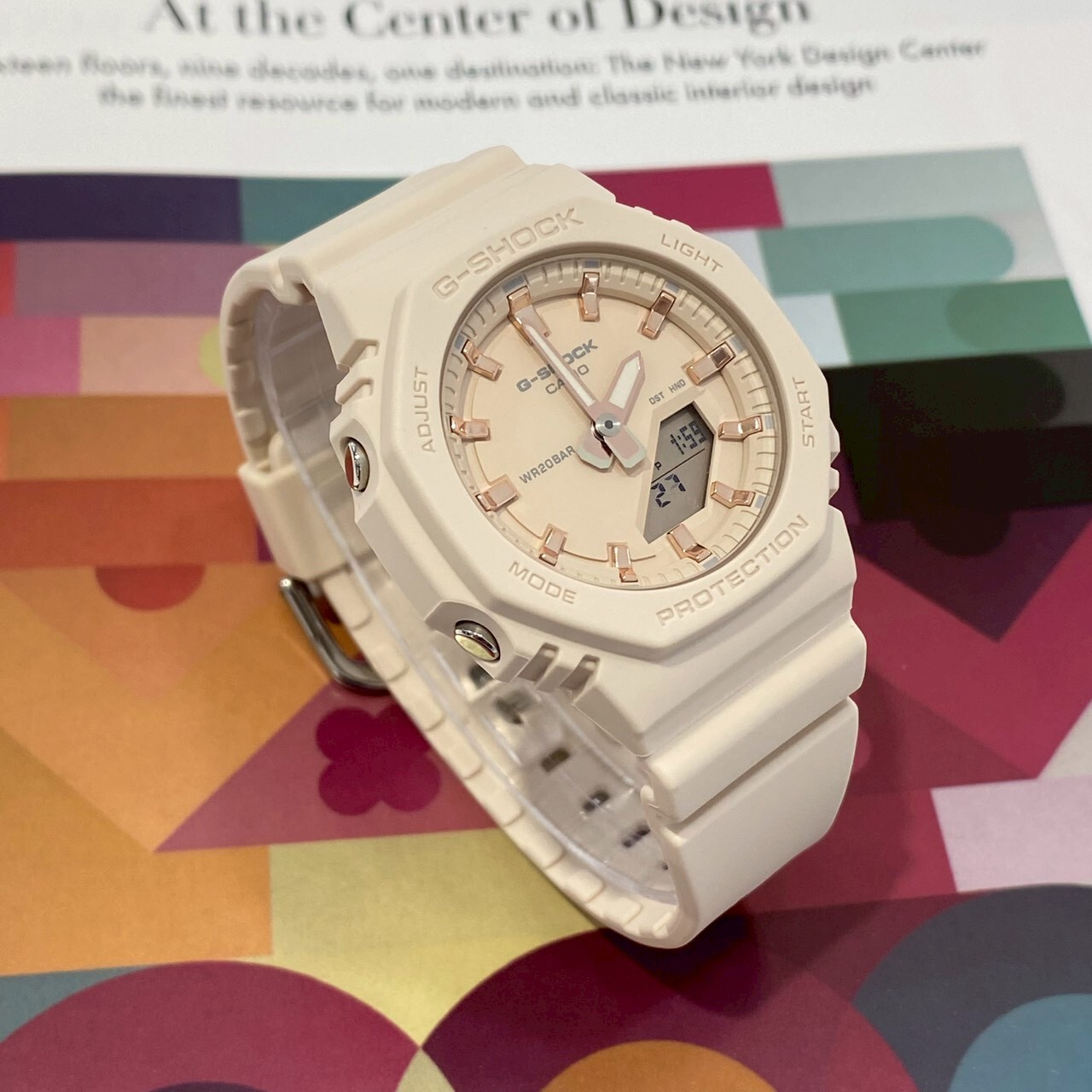 【G-SHOCK】優雅玫瑰金 八角雙顯電子錶GMA-P2100M-4A 40.2mm 現代鐘錶