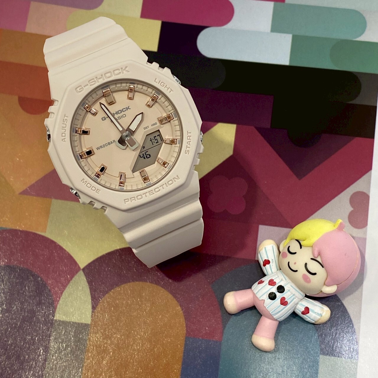 【G-SHOCK】優雅玫瑰金 八角雙顯電子錶GMA-P2100M-4A 40.2mm 現代鐘錶