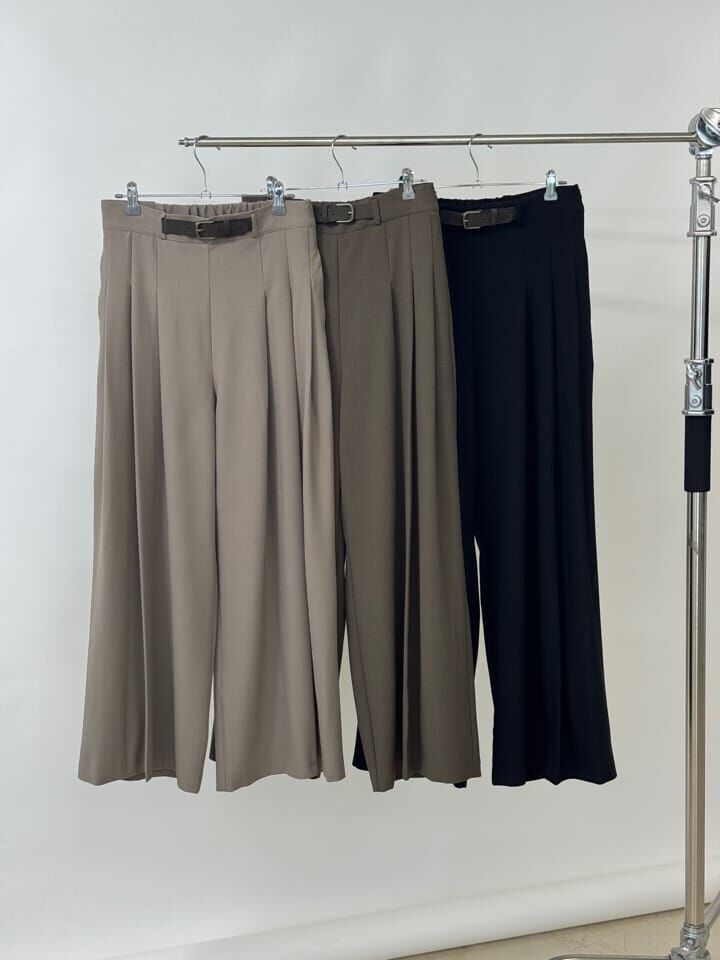 SA5154 裝飾皮扣百摺長褲