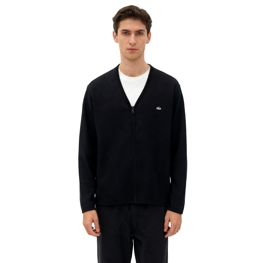 Alo Yoga 前胸小LOGO V領開衫拉鍊外套 (2色)