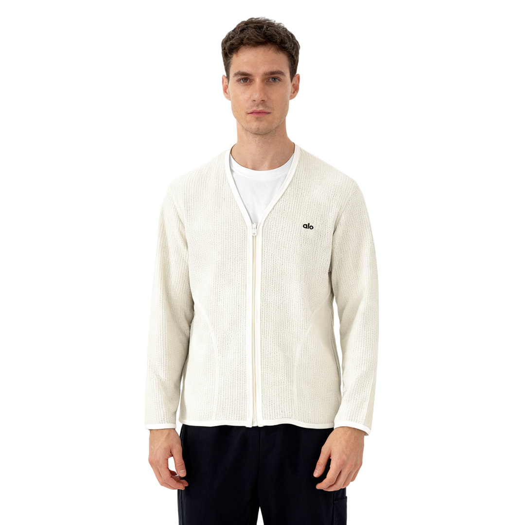 Alo Yoga 前胸小LOGO V領開衫拉鍊外套 (2色)