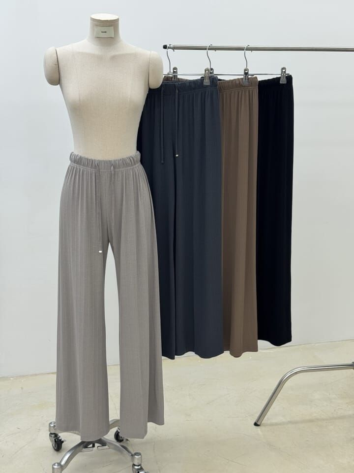 SA5157 坑紋薄綁帶長褲