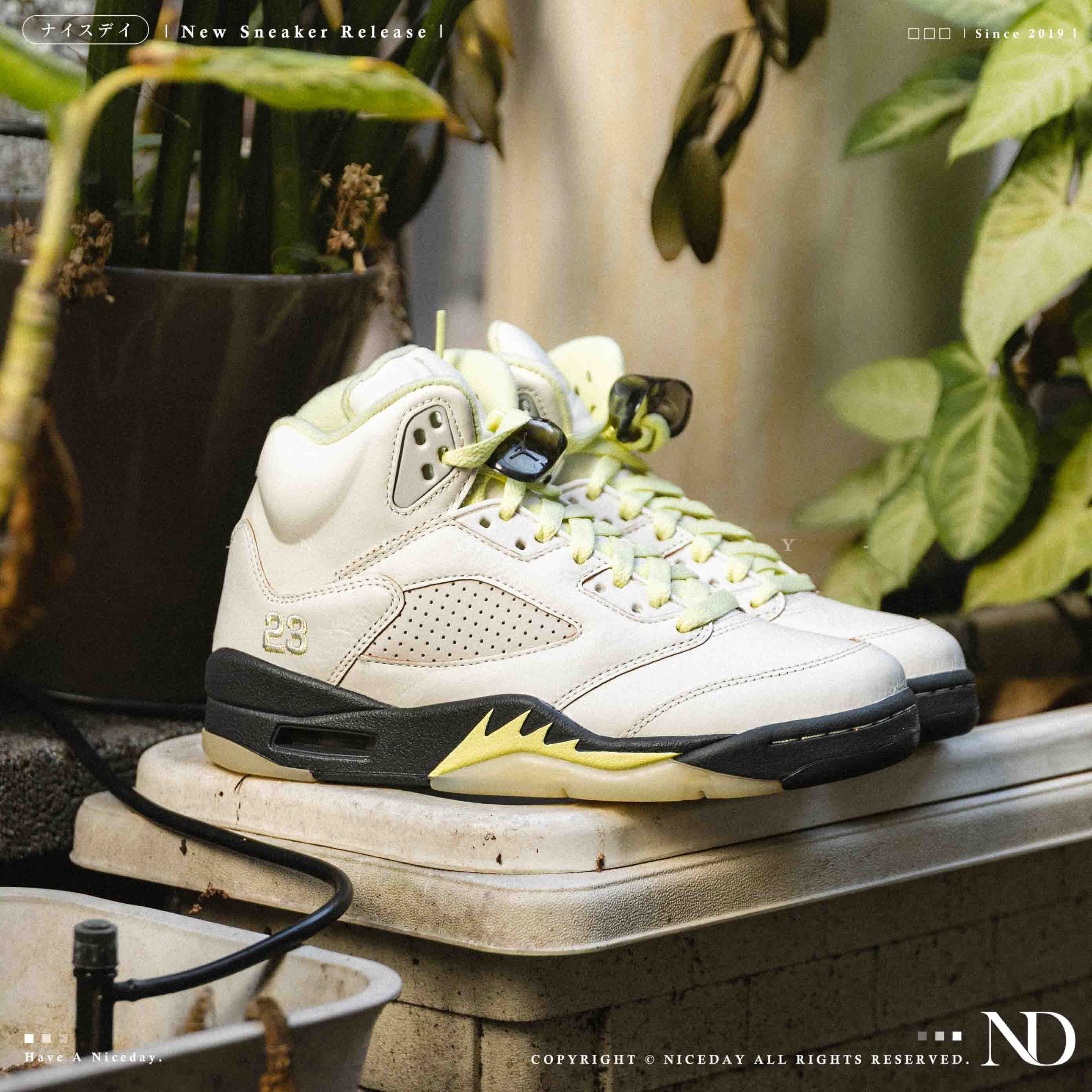 NICEDAY 現貨 Air Jordan 5 Retro 米白綠 米 白 復古 黃綠 綠 男女鞋 AJ5 IM7592-130