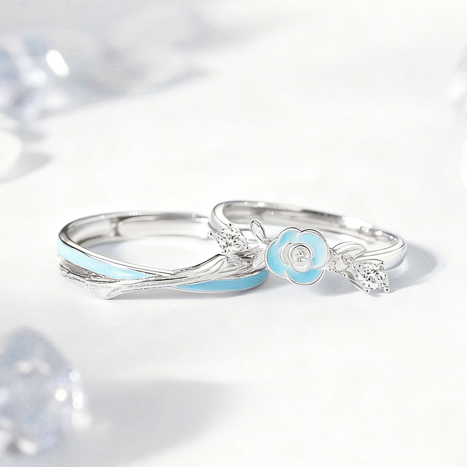 「棘守玫生🌹」夜光情侶戒指💍 ｜S925純銀｜免費刻字✒️ ｜夜光對戒✨