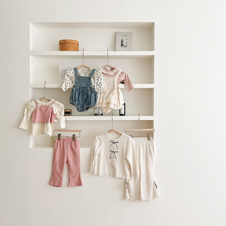 長袖上衣滿版蝴蝶結套裝