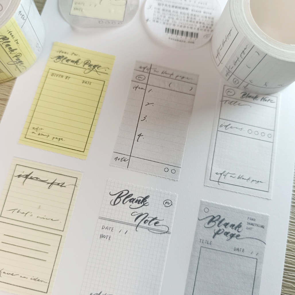 茄子先生．Blank Note 便利貼紙膠帶 整捲