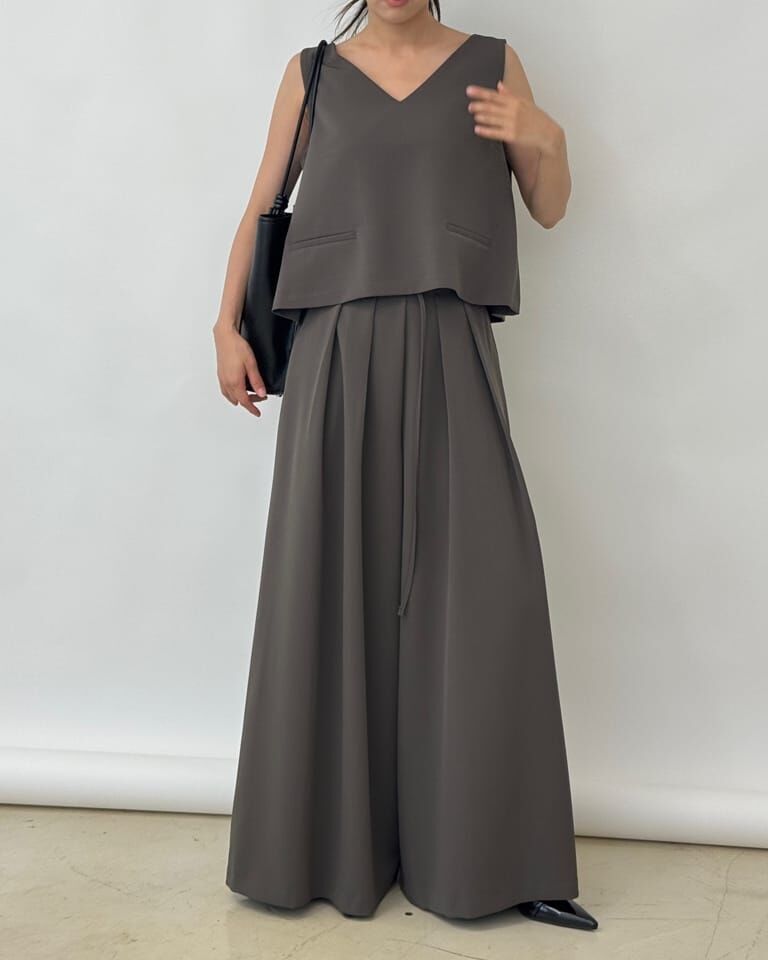 SA5169 百摺西裝料長裙褲