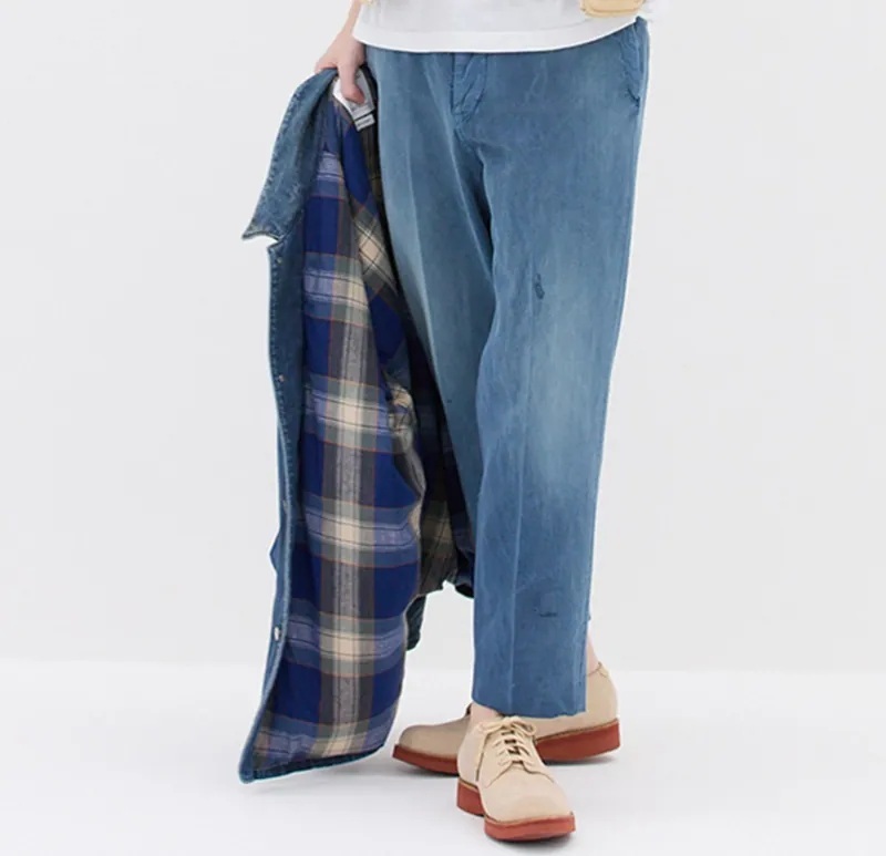 LAST PCS ON SALE: VISVIM 2025 A/W SOCIAL SCULPTURE COVERALL DOWN DMGD JACKET - INDIGO SIZE 2 PRE ORDER ITEM (預訂中)