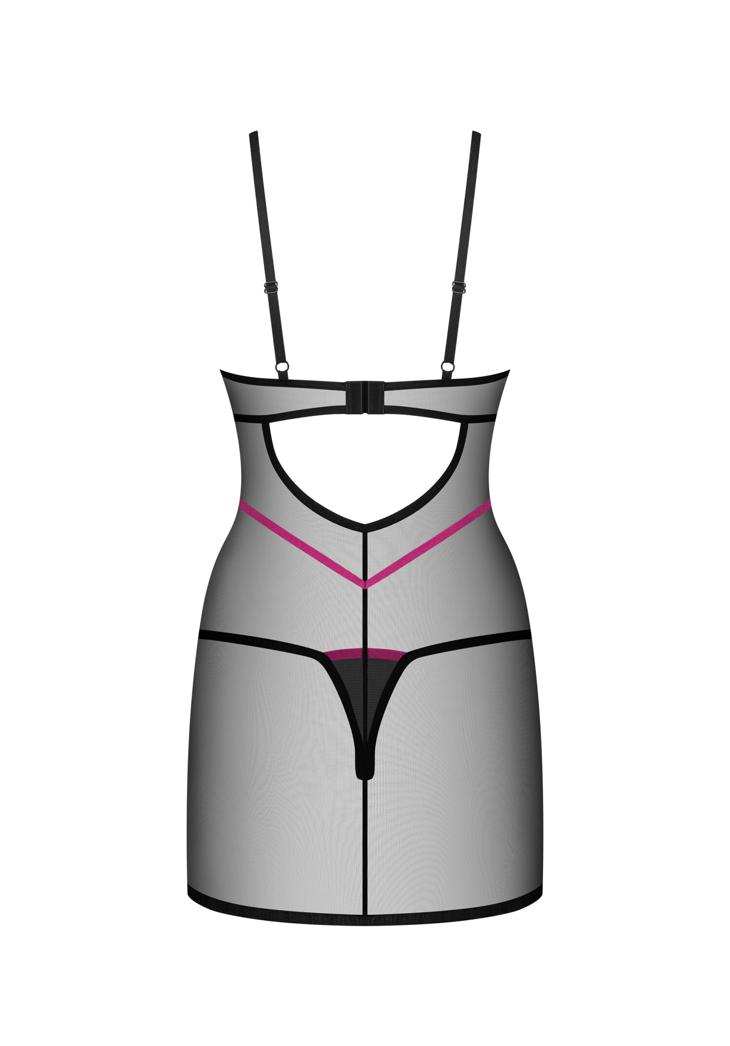 Obsessive - Novenes 雙色束帶透視情趣睡裙套裝 (XS/S/M/L/XL/XXL)