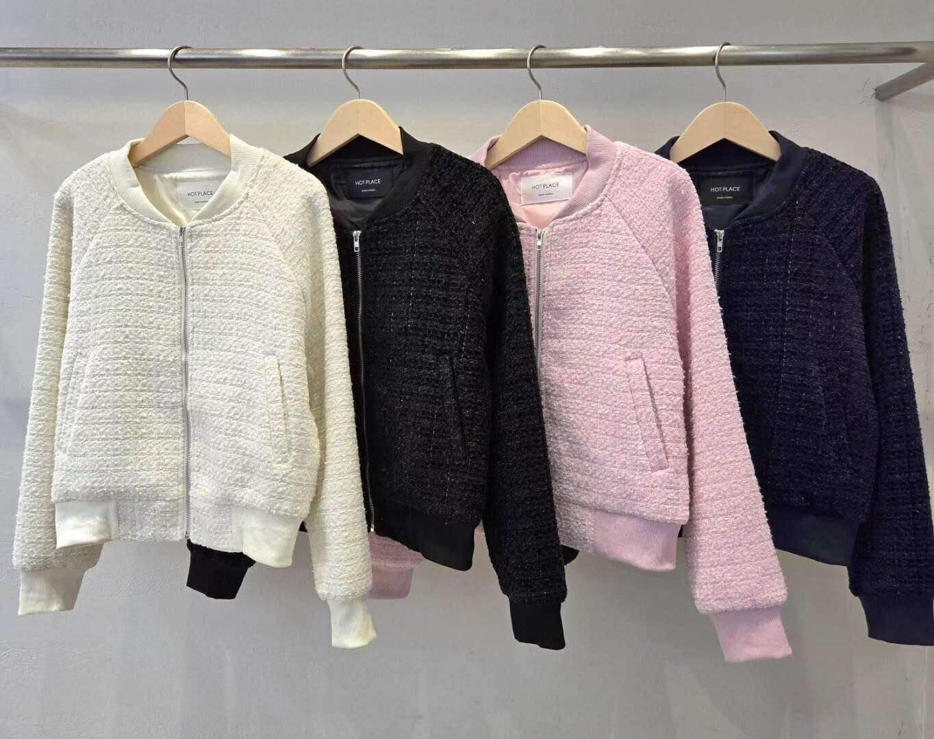 HP5143 細閃Tweed材質拉錬外套