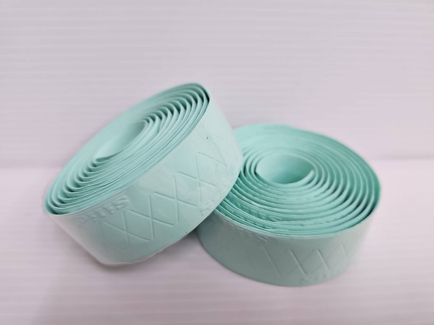 (2組優惠價) silic1 X紋路全矽膠手把帶 Bianchi 湖水綠 矽膠把帶 厚度:3.0mm 搭配 E款可鎖緊式尾塞+收尾膠帶