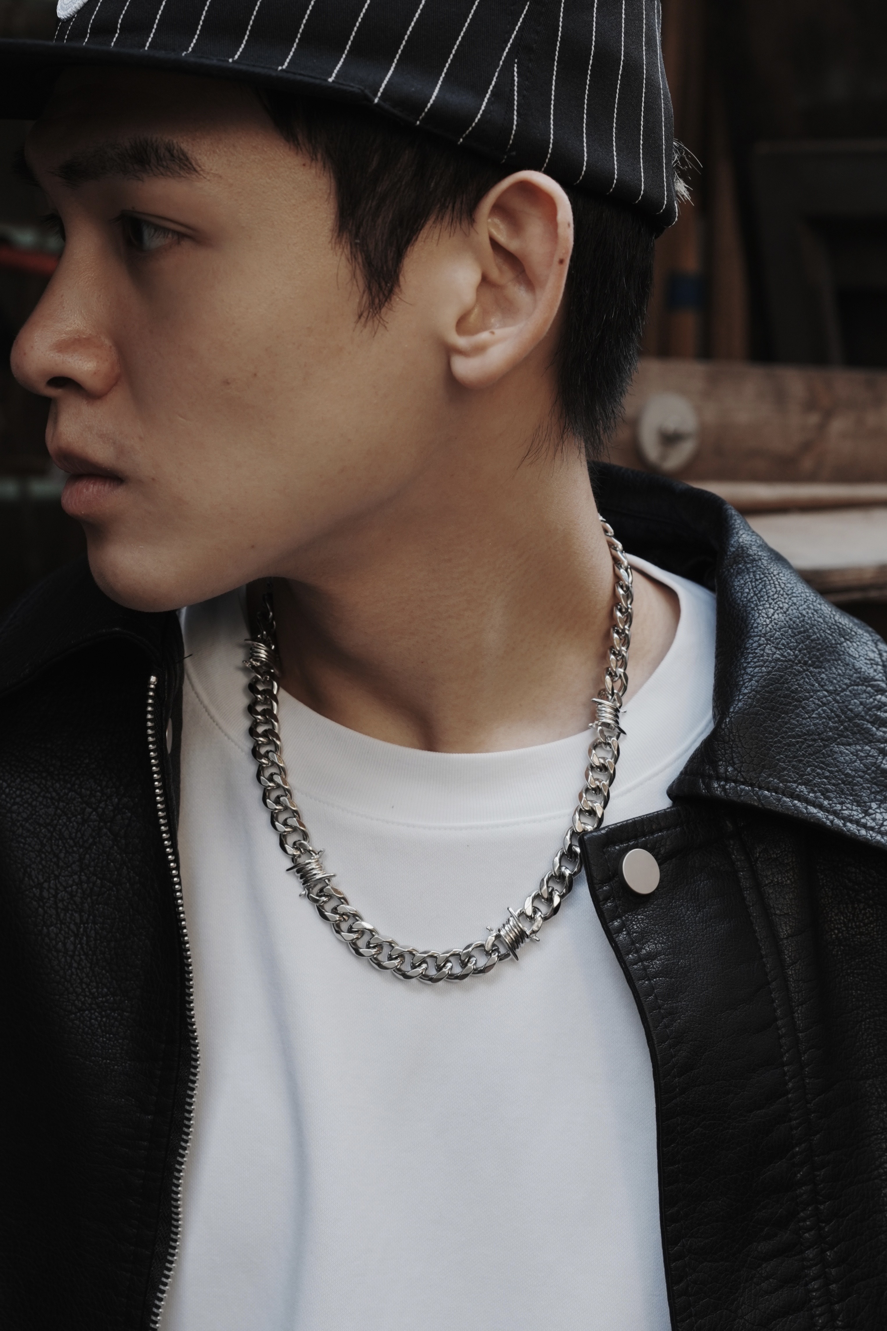 XIN SELECT 鈦鋼 荊棘 古巴鍊 項鍊