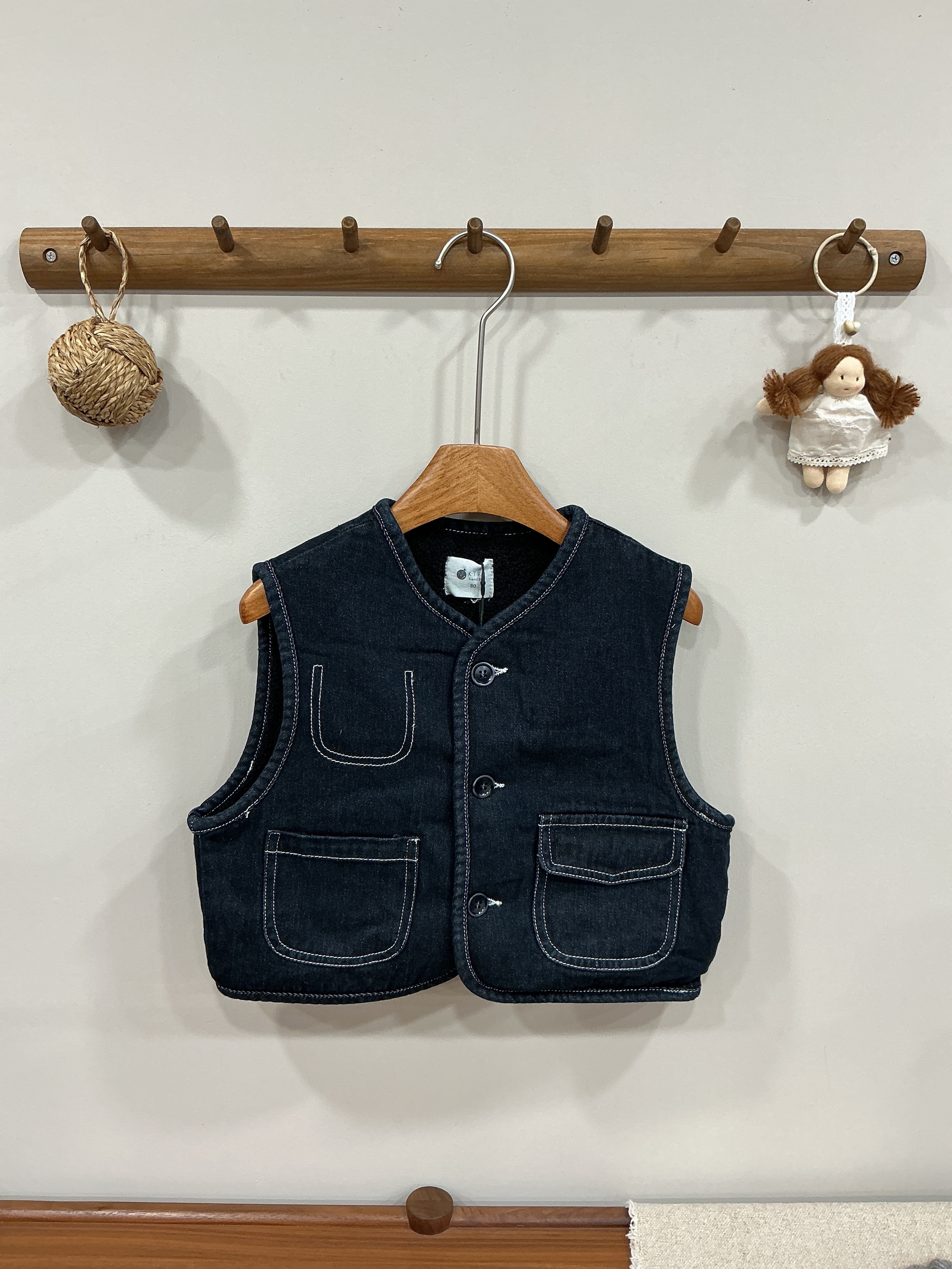 A03399刷毛牛仔背心