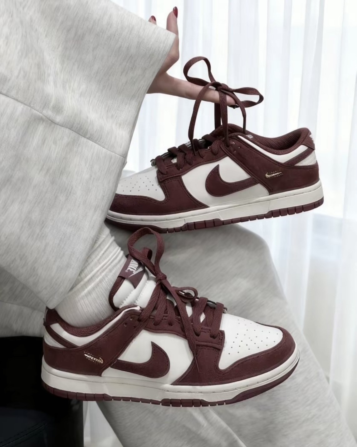 Nike Dunk Low 小銀勾 麂皮 復古 低筒 酒紅