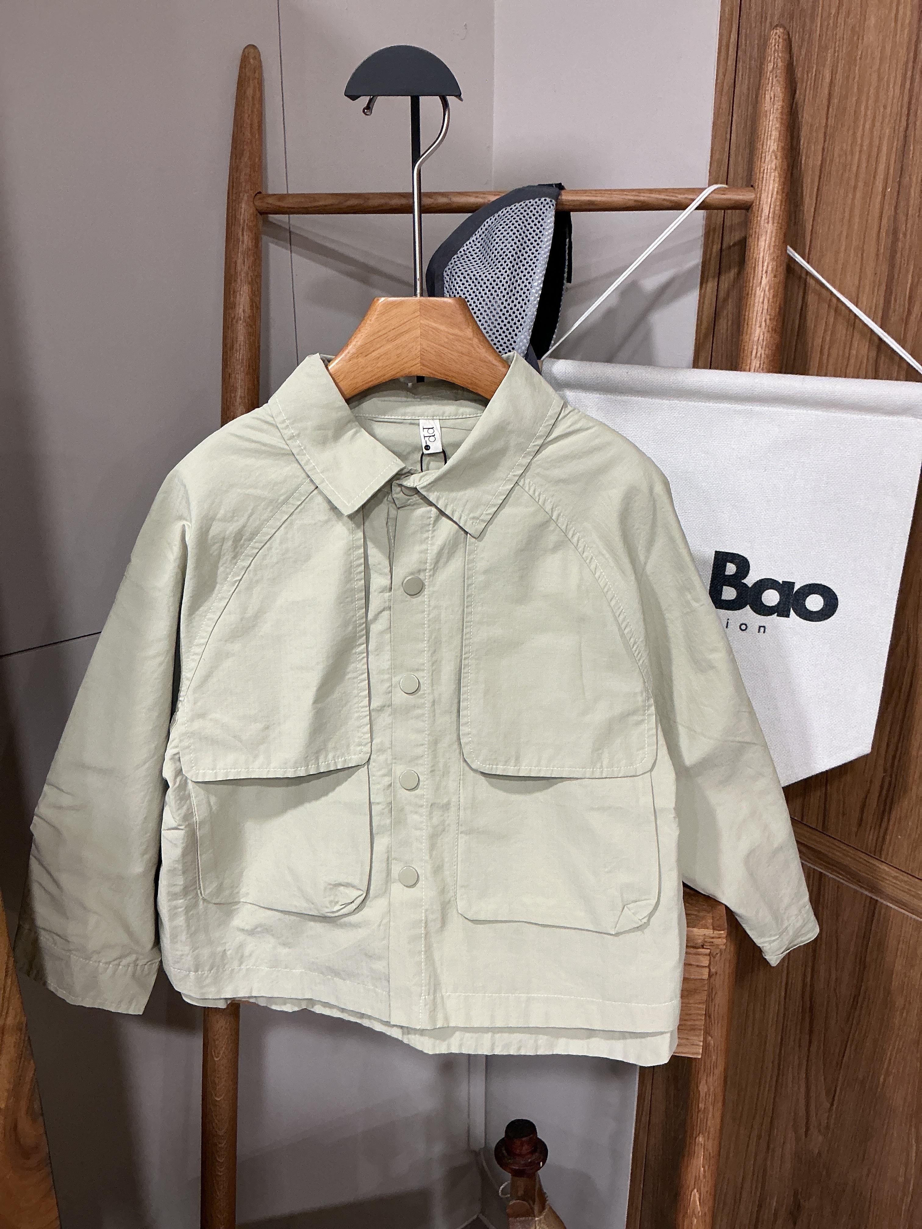 A03255雙口袋滑面襯衫