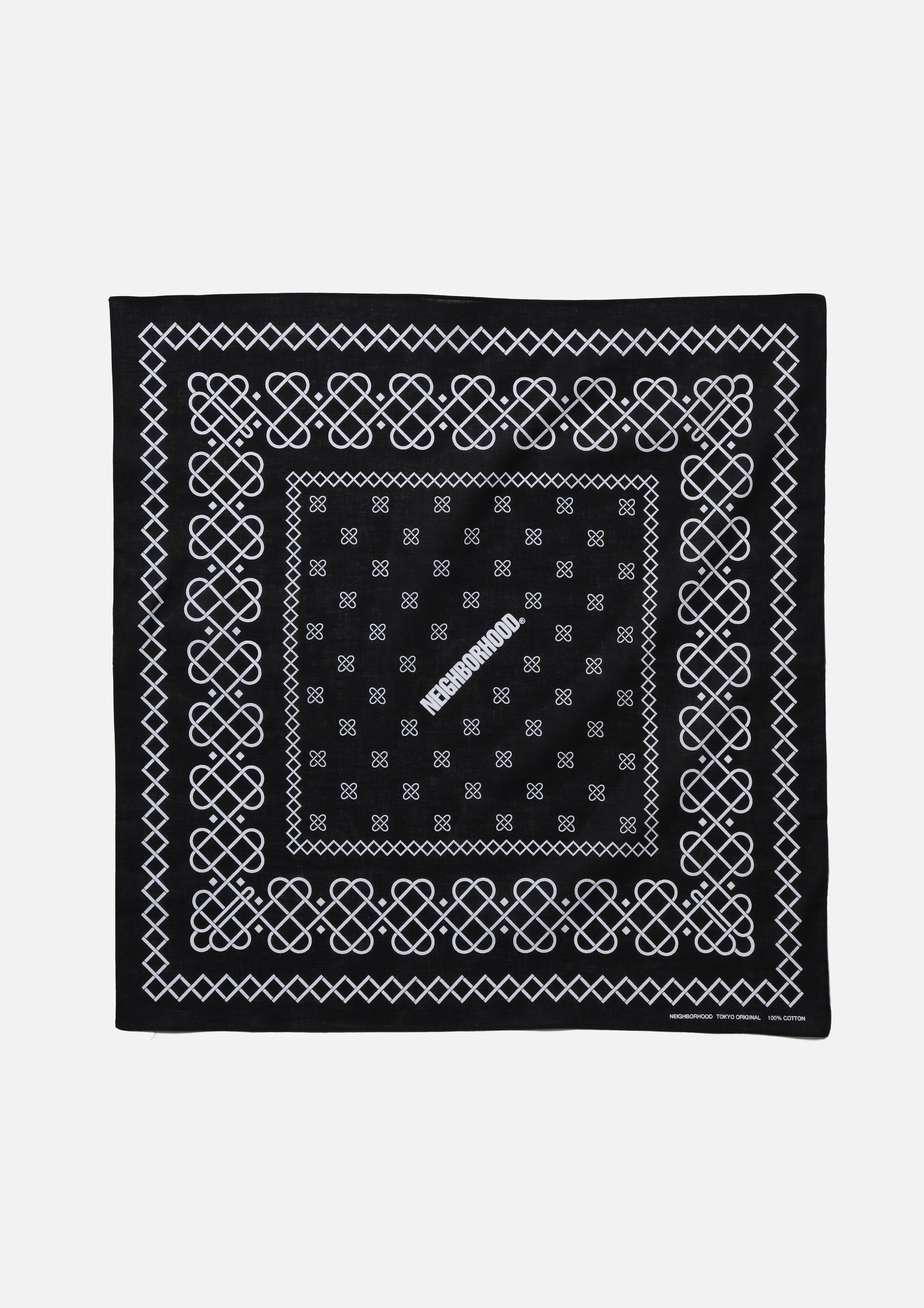 2025AW NEIGHBORHOOD LINE PATTERN BANDANA 方巾 頭巾 手帕 3色 現貨 252BXNH-AC03