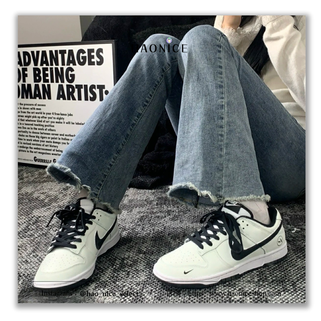 【HAO NICE】惡作劇改造訂製🔥特殊訂製版NIKE DUNK‌ LOW x 藤原浩 黑白熊貓 閃電 板鞋 運動鞋 休閒鞋