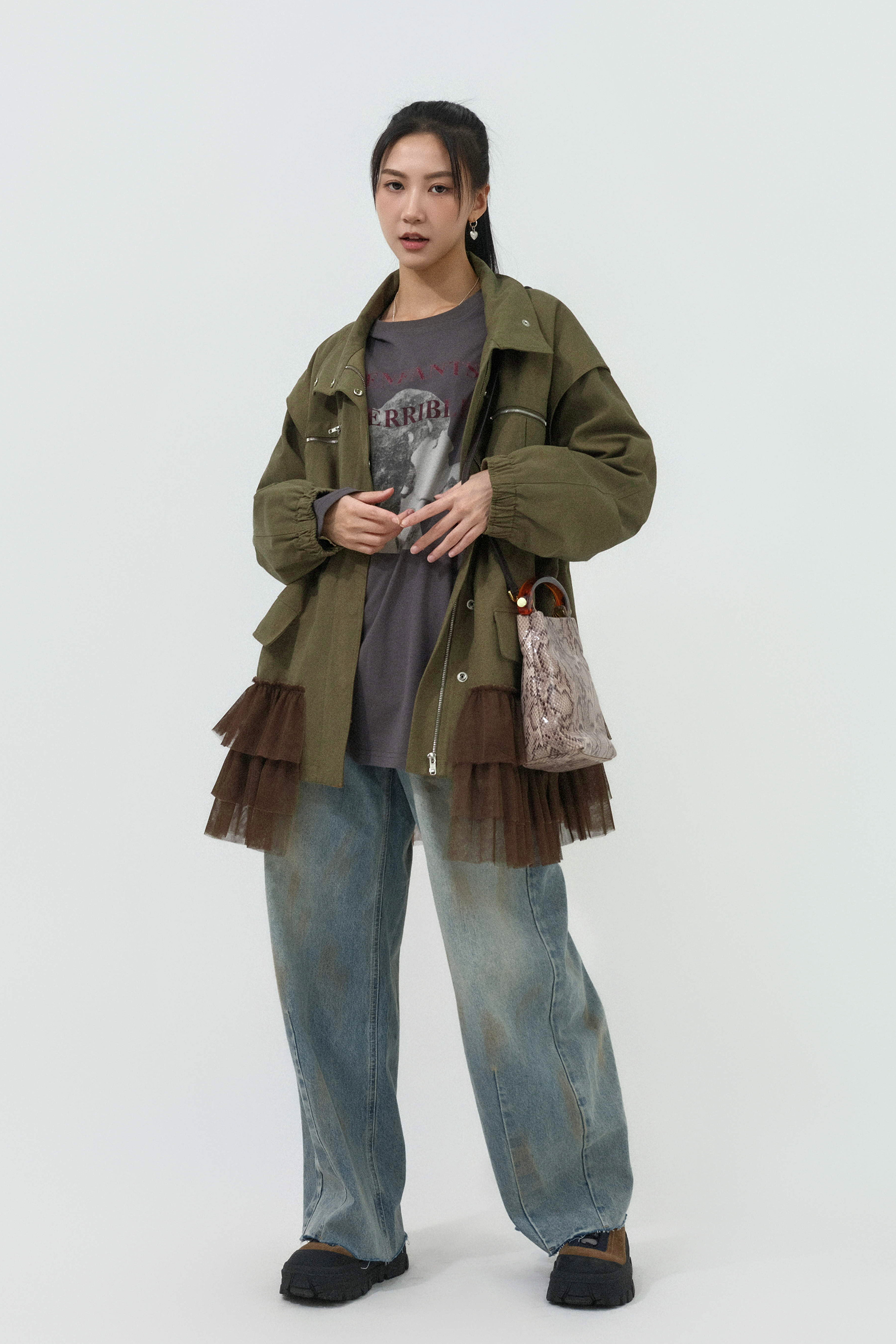 層層網紗傘腳軍褸 (現貨款式）