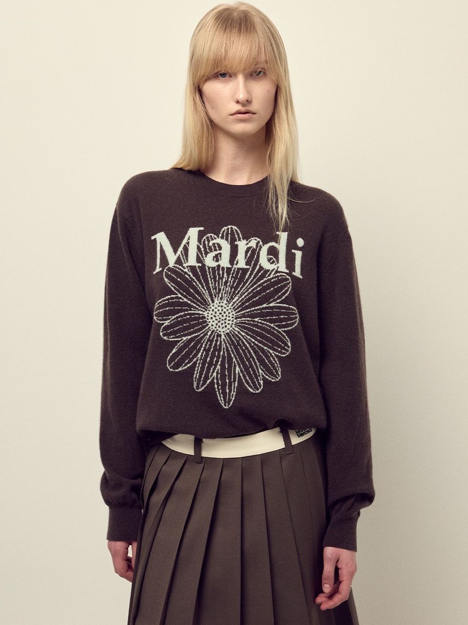 Mardi Mercredi CASHMERE CREW NECK FLOWERMARDI