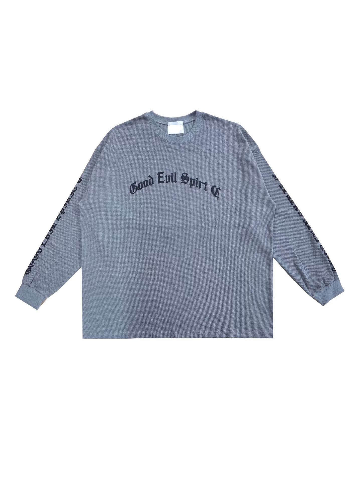 OverSize暗紋英文字長袖衫  T5817